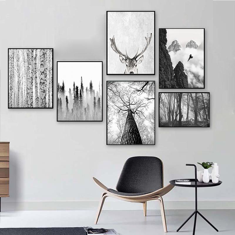 Black and White Scandinavian Art My Wall Clock