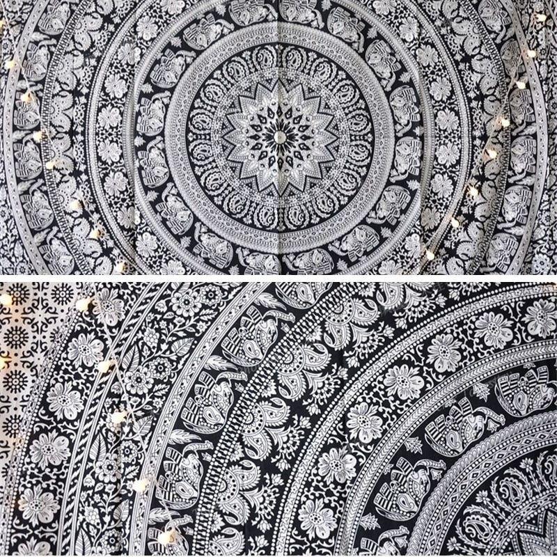 Black Elephant Mandala Wall Hangings My Wall Clock