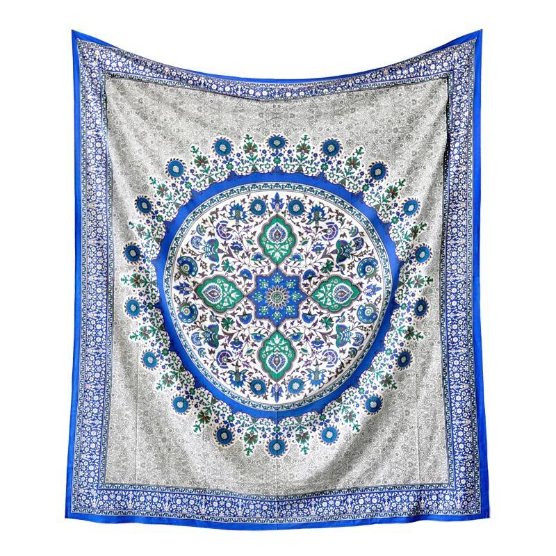 Blue Tapestry Wall Hanging Mandala My Wall Clock