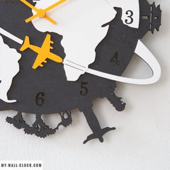 Carved Wood World Clock My Wall Clock