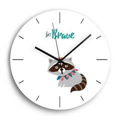 Child Wall Clock Courageous Raccoon My Wall Clock