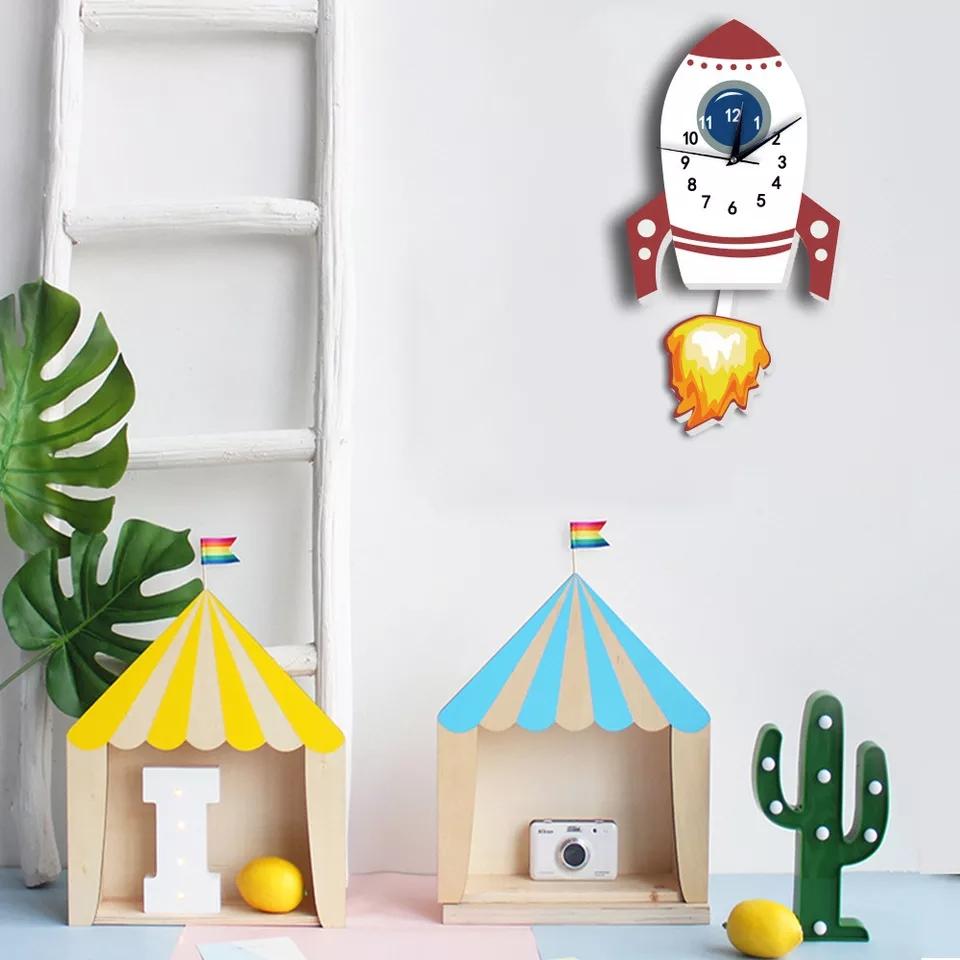 Children's Clock with Pendulum <br>Rocket My Wall Clock