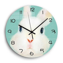 Children's Wall Clock Green Little Rabbit My Wall Clock