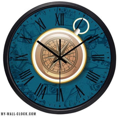 Clock Design Golden Compass My Wall Clock