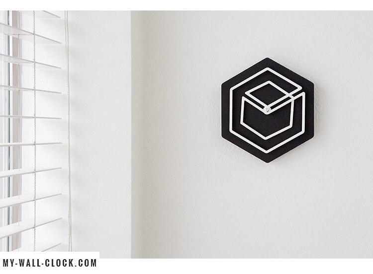 Clock Modern Wood Black and White My Wall Clock