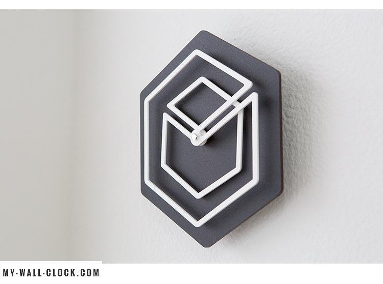 Clock Modern Wood Black and White My Wall Clock