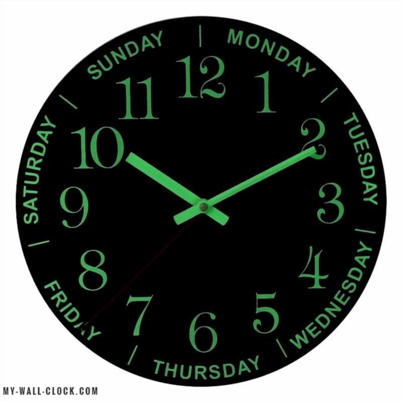 Day of the Week Luminous Clock My Wall Clock