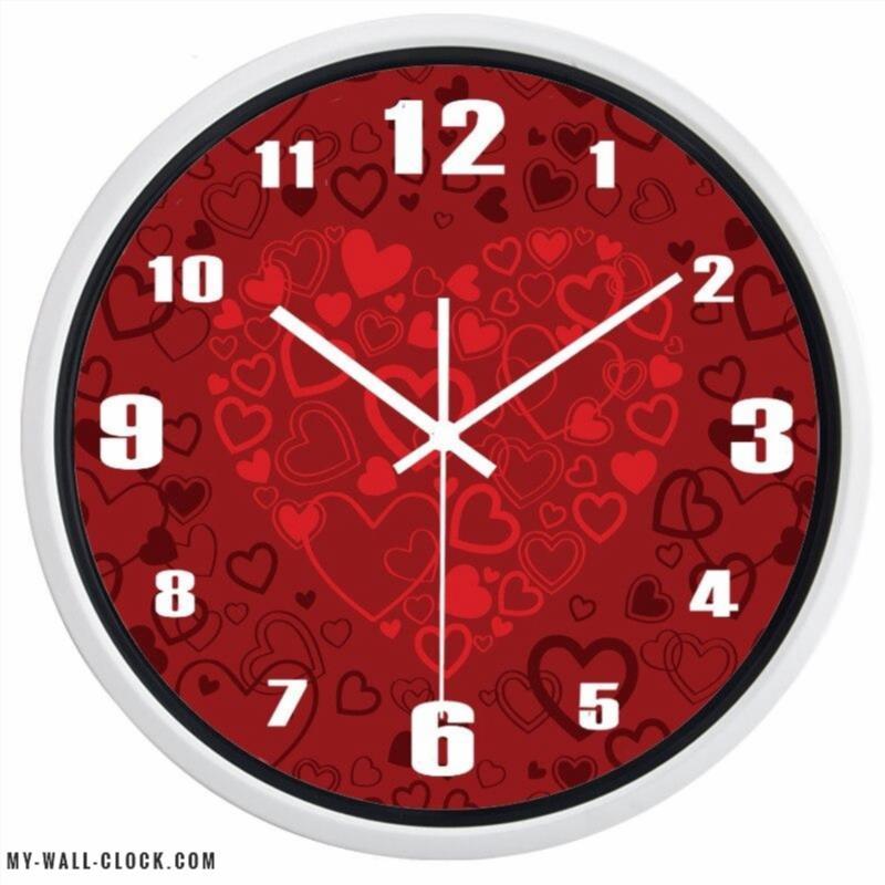 Design Clock Red Hearts My Wall Clock