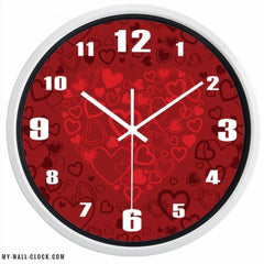 Design Clock Red Hearts My Wall Clock