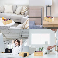 Digital Wooden Alarm Clock with Wireless Charging My Wall Clock