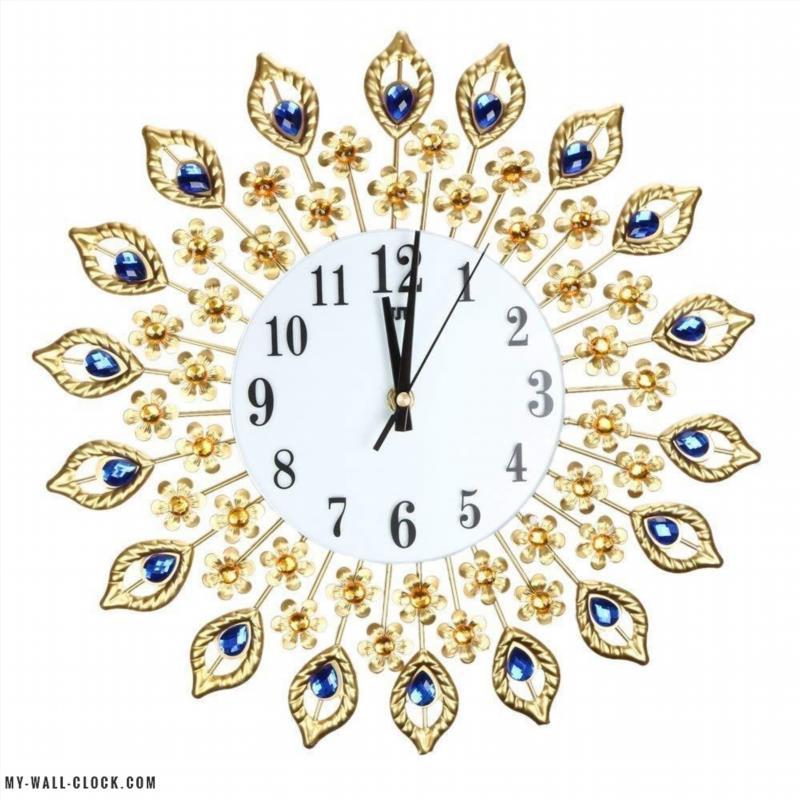 Feathers of Gold Design Clock My Wall Clock