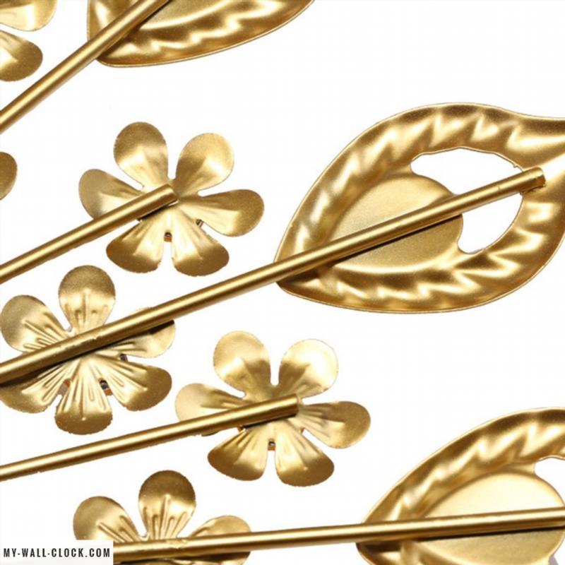 Feathers of Gold Design Clock My Wall Clock