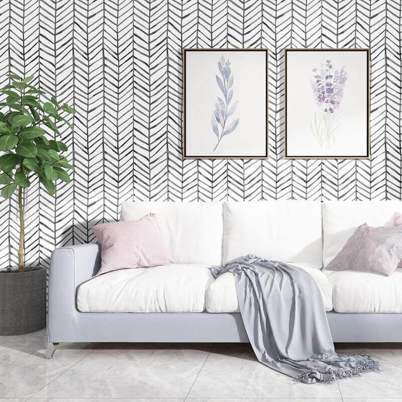 Geometric Scandinavian Wallpaper - Lohja My Wall Clock