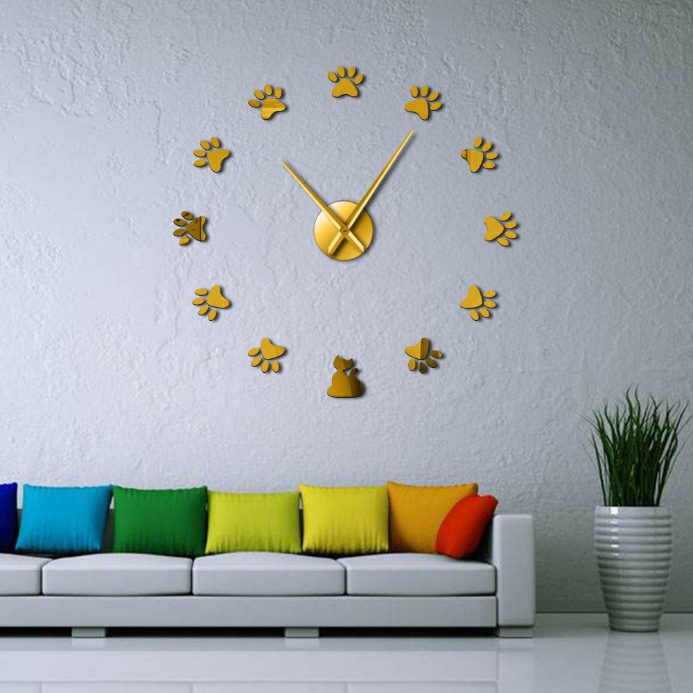 Giant Wall Clock Cat Paws My Wall Clock