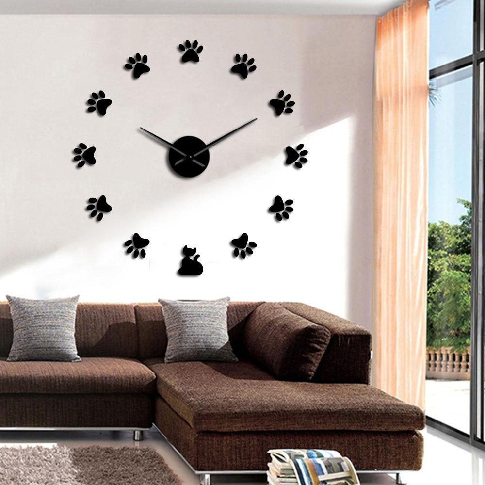 Giant Wall Clock Cat Paws My Wall Clock