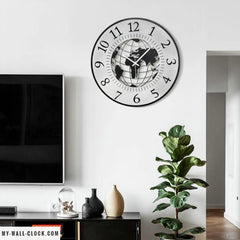 Grey Planet World Clock My Wall Clock