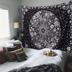 Hippie Mandala Flowered Wall Hangings My Wall Clock