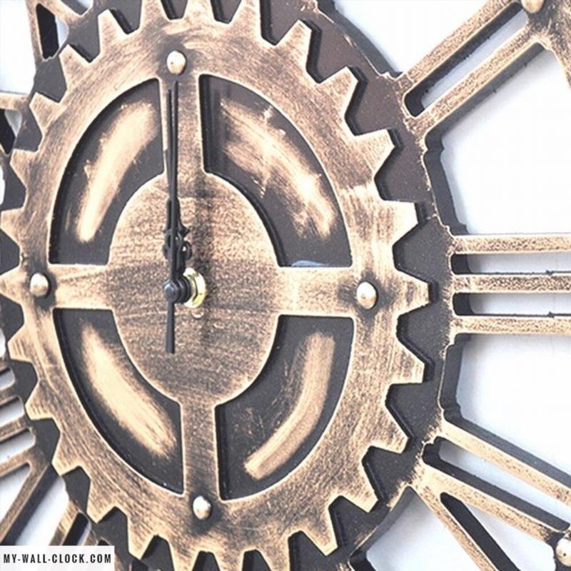 Industrial Clock Golden Gear My Wall Clock