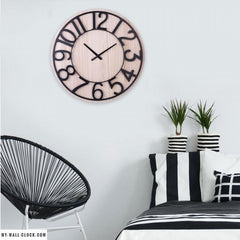 Industrial Clock Light wood My Wall Clock