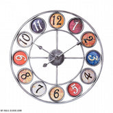Industrial Clock Multicoloured Figures My Wall Clock
