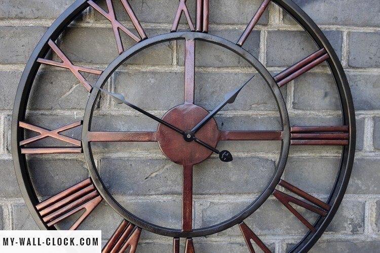 Industrial Clock Red Gold My Wall Clock