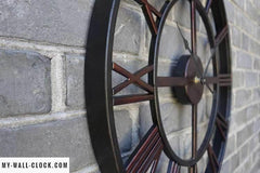 Industrial Clock Red Gold My Wall Clock