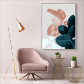 LEAF PINK SCANDINAVIAN PAINTING My Wall Clock