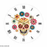 LED Clock Flowered Skull My Wall Clock