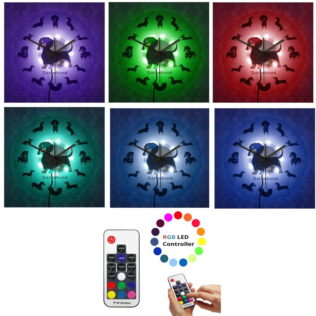 LED Dachshund Clock My Wall Clock