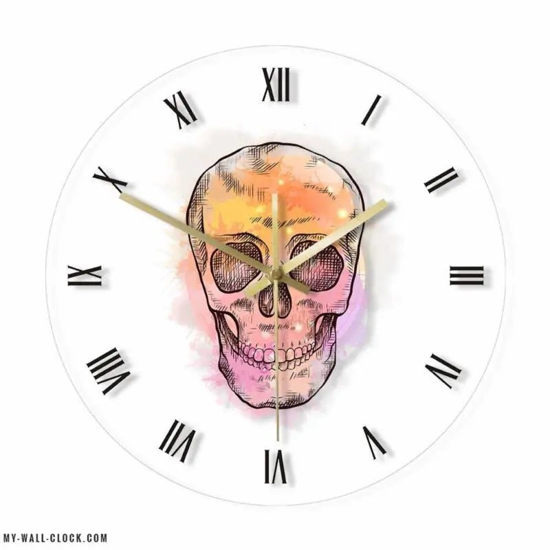 LED Wall Clock Skull Multicolor My Wall Clock