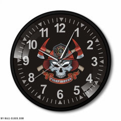 Metal Clock Firefighter Skull My Wall Clock