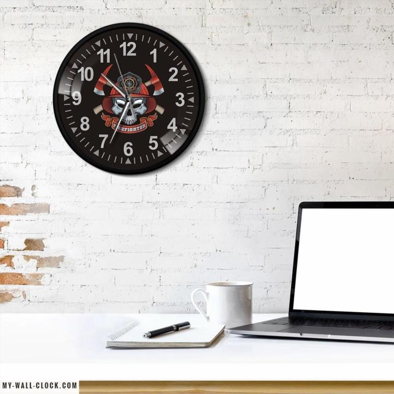 Metal Clock Firefighter Skull My Wall Clock