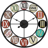 Multicolor Industrial Clock My Wall Clock