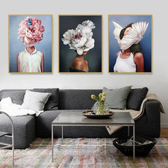Nordic Painting Women: Flower Spirit My Wall Clock