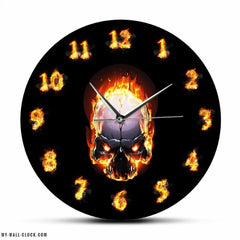 Original Clock Skull on Fire My Wall Clock