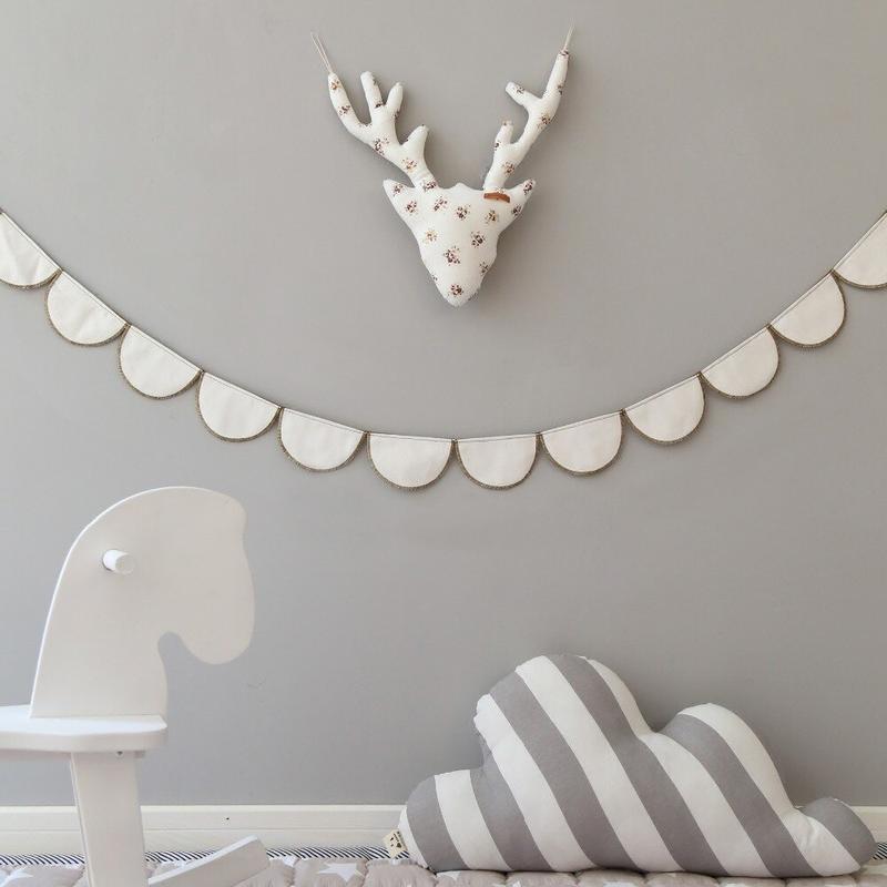 Scandinavian Decorative Wall Garland -Cotton Linen My Wall Clock
