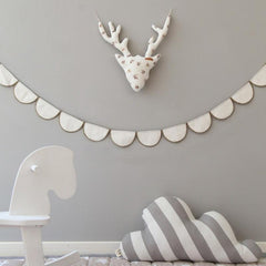 Scandinavian Decorative Wall Garland -Cotton Linen My Wall Clock