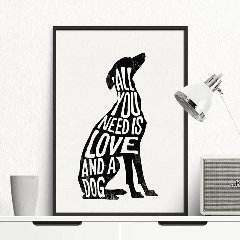 Scandinavian Elegance Dog Art My Wall Clock