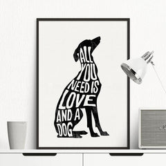 Scandinavian Elegance Dog Art My Wall Clock