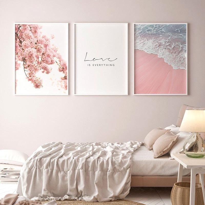 Scandinavian Pink Beach Wall Art My Wall Clock