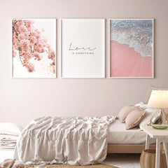 Scandinavian Pink Beach Wall Art My Wall Clock