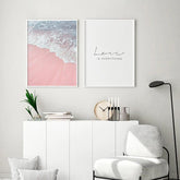 Scandinavian Pink Beach Wall Art My Wall Clock