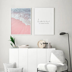 Scandinavian Pink Beach Wall Art My Wall Clock