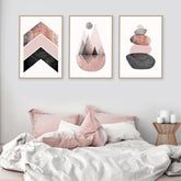 Scandinavian Pink Grey Canvas Art My Wall Clock