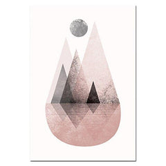 Scandinavian Pink Grey Canvas Art My Wall Clock