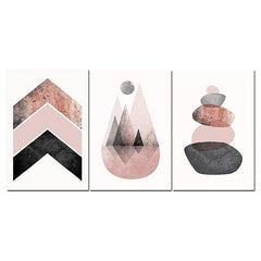 Scandinavian Pink Grey Canvas Art My Wall Clock