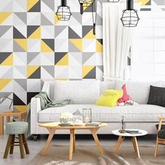 Scandinavian Wallpaper Yellow - Lieksa My Wall Clock