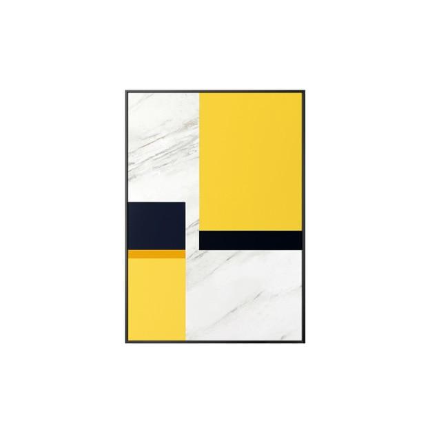 Scandinavian Yellow Abstract Canvas Art My Wall Clock