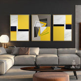 Scandinavian Yellow Abstract Canvas Art My Wall Clock
