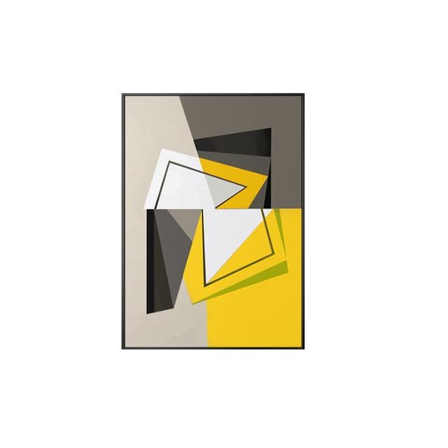 Scandinavian Yellow Abstract Canvas Art My Wall Clock